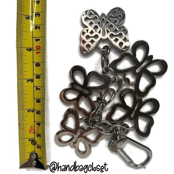Coach Oversized Butterfly Dangle Metal Swarovski Crystals Keychain Charm… - Picture 7 of 7